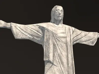 Christ the Redeemer Rio Statue Low-poly 3D model