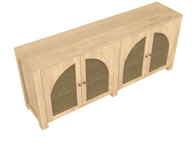 West Elm cane arches sideboard 3D model