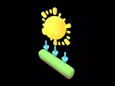 UV Radiation Icon v1 001 Low-poly 3D model