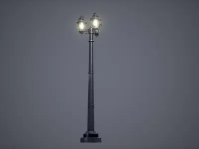 Streets Lamps Low Poly Game Ready  Low-poly 3D model