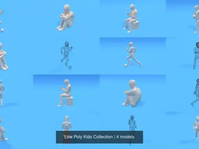 Low Poly Kids Collection Vol 1 3D Model Pack
