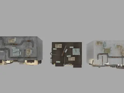 Dystopian  Hong Kong-styled building pack 3D model