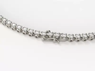 Diamond Tennis necklacet heart 3D print model