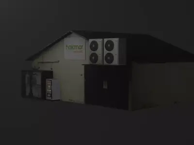 Warehouse and Vending Machine Low-poly 3D model