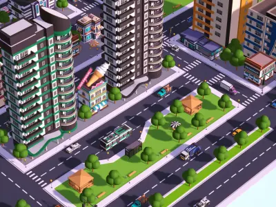 POLYPACK - Low Poly City Pack Low-poly 3D model