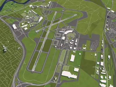 Perth Australia 50x50km 3D City Map 3D model