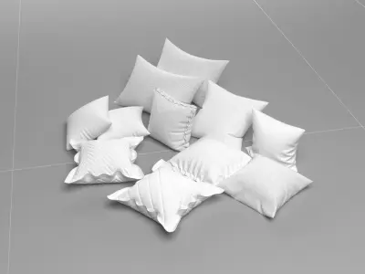 Cushions group of pillows 3D model