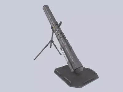 Sci fi mortar Low-poly 3D model