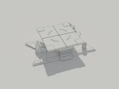 Low Poly Scifi Loading Pad Low-poly 3D model