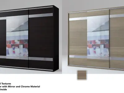Wardrobe modern sliding doors 3D model
