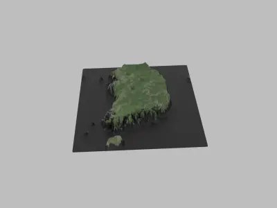 South Korea Map Country Low-poly 3D model