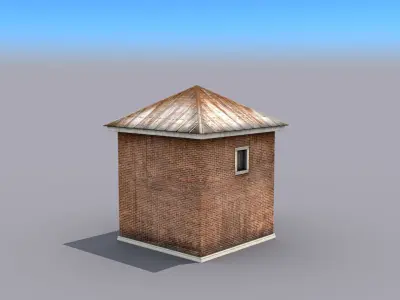 Small Industrial Building Low-poly 3D model