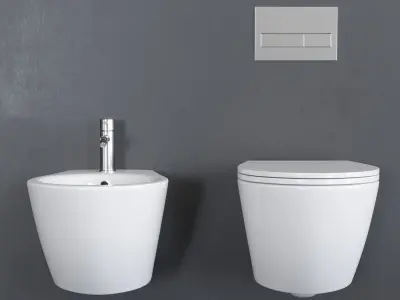 Esedra by SDR Ceramiche Bull 500 Wall-Hung WC Low-poly 3D model