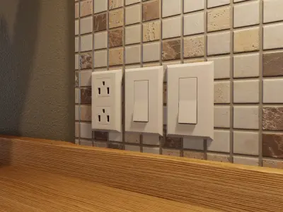 Free Wall outlets and switches pack Free low-poly 3D model
