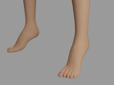Female Character In Shorts And Top Walking 3D model