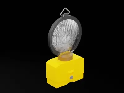 Yellow Road Lamp Low-poly 3D model