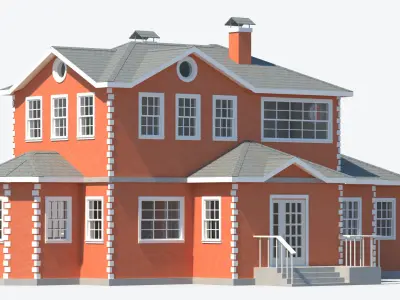 Residential House 4 Low-poly 3D model