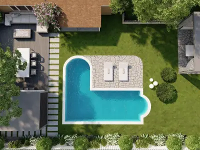 D Exterior Scene 3D model design garden and landscape  3D model