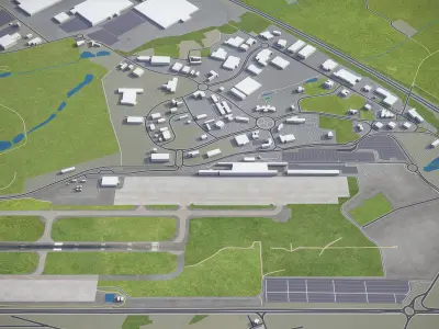 Charleroi - 3D City Model Low-poly 3D model