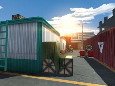 Mobile FPS Game Environment Map cs ice world counter strike 3D model