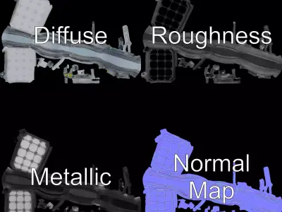 Futuristic Steel Door model pack Low-poly 3D model