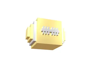 Voxel Rugby Ball v1 004 Low-poly 3D model