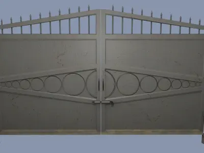 Low poly Gate metal Low-poly 3D model