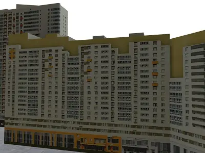 Moscow House Building01 Low-poly 3D model