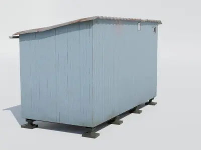 Forest Hut Blue Low-poly 3D model
