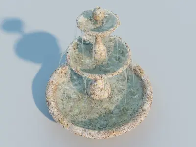 Water fountain with 10 seconds of flowing water 3D model