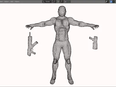 Sci-Fi Soldier  Rigged Game Ready 5K 15K  20K  Cinematic Low-poly 3D model