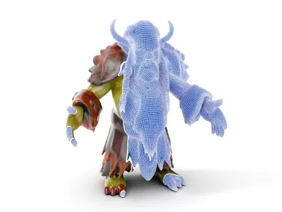 Elder Orc Warrior Rigged and Animated D Character Model Low-poly 3D model