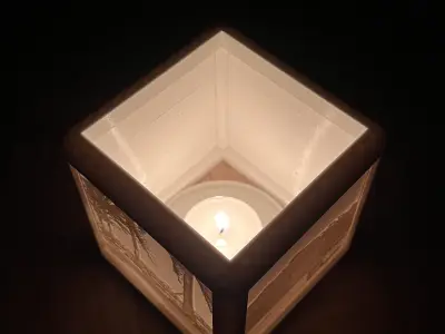 Lithophane candle lamp with own photo 3D print model