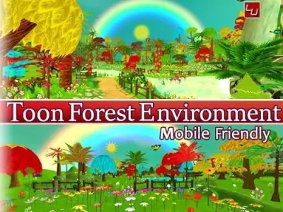 Toon Forest Environments Low-poly 3D model