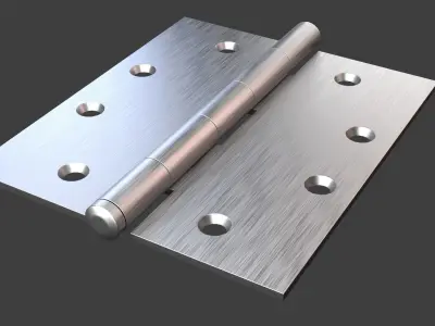 Hinge stainless steel Low-poly 3D model