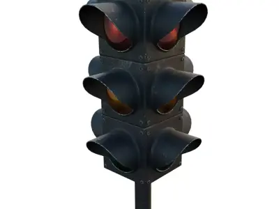 TrafficLight Low-poly 3D model