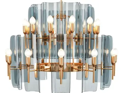 Tiled glass chandelier Low-poly 3D model