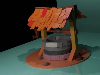 well in blender 3D model