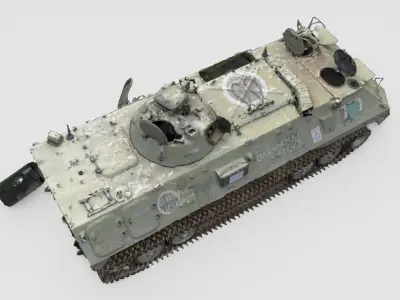 destroyed russian MT-LB multi-purpose towing vehicle  3D model