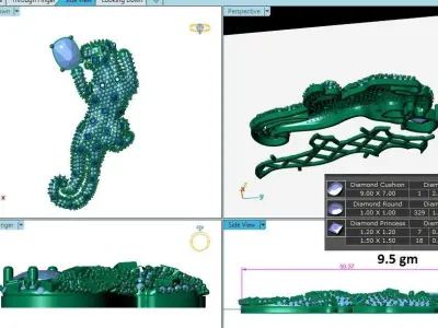 Lapord Elegance A Gem Studded Brooch 3D print model