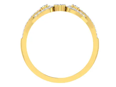 Light Weight Yellow Gold Diamond Ring  -ZA RN 7825 3D print model