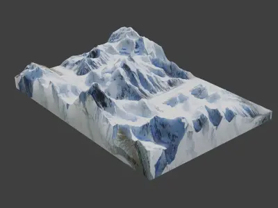 Broad Peak Mountain Low-poly 3D model