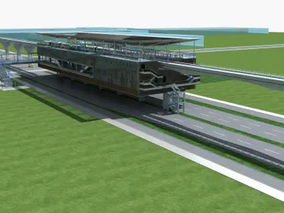 Light Rail Station 4 3D model