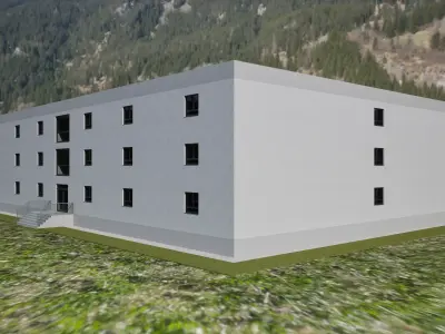 Military Base  Barracks Building et Interior Dormitory  FBX  Low-poly 3D model