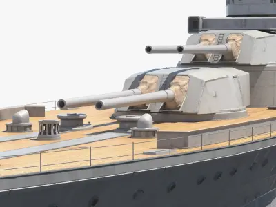  Worn Military Ship with Rust Patches and Decayed Deck Grey Used Simplified 