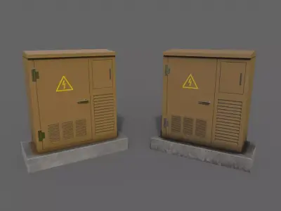 PBR Electric Box Brown Low-poly 3D model