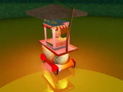 Popcorn Cart 3D model