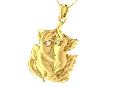 light weight yellow gold  diamond pendent -ZA PN 4228 3D print model