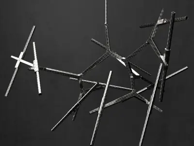 Chandelier Agnes 20 lights GOLD 3D model