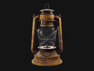 Kerosene Lamp Low-poly 3D model